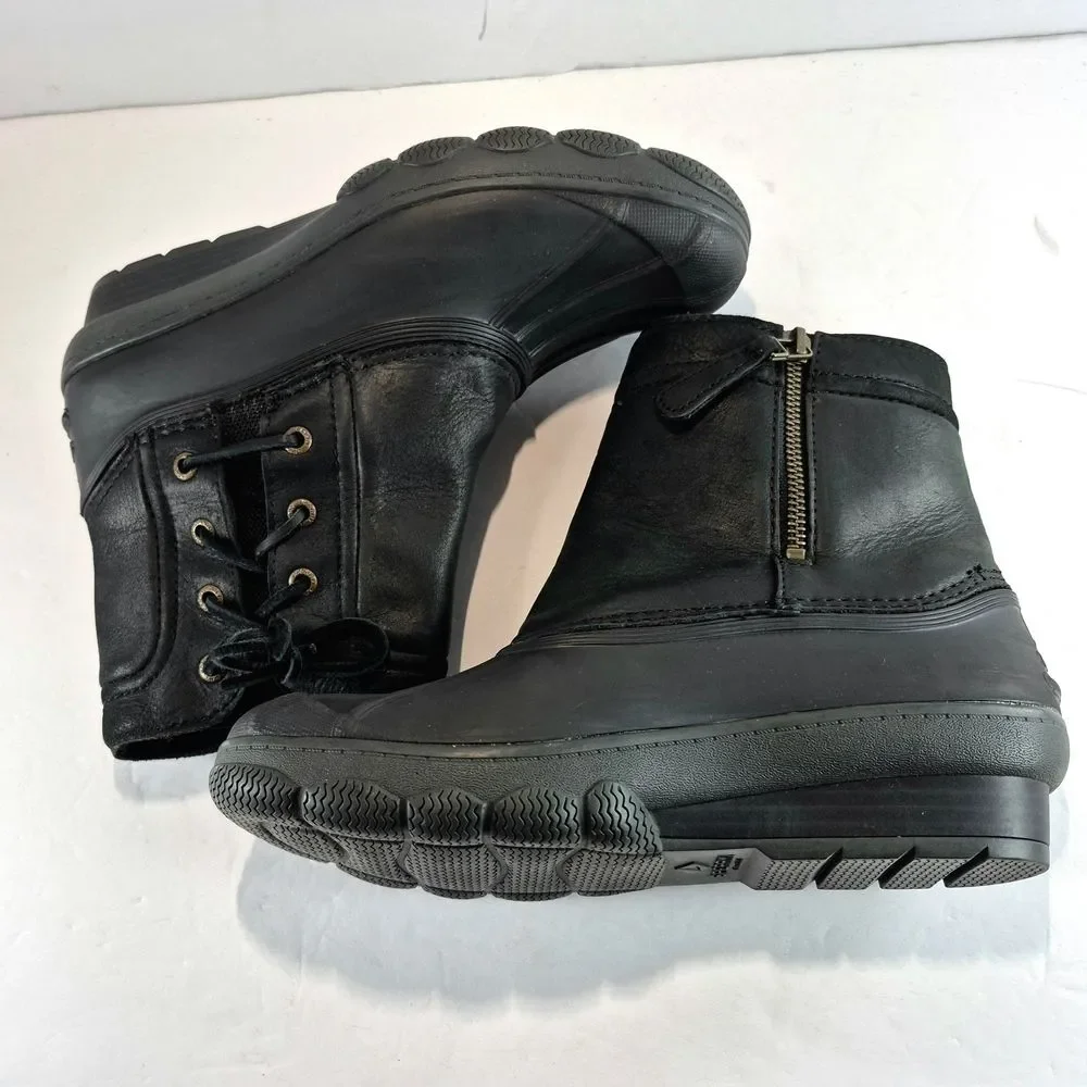 Sperry Top-Sider Women's Saltwater Wedge Black Duck Boots, Size 7
